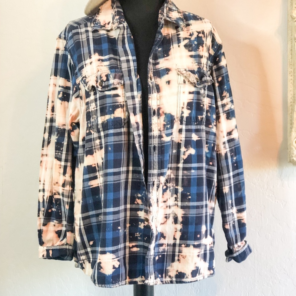 Bleached distressed flannel